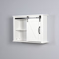 Bathroom Wall Cabinet With 2 Adjustable Shelves Wooden Storage Cabinet With A Barn Door 27.16X7.8X19.68 Inch White Mdf