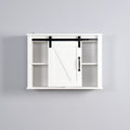 Bathroom Wall Cabinet With 2 Adjustable Shelves Wooden Storage Cabinet With A Barn Door 27.16X7.8X19.68 Inch White Mdf