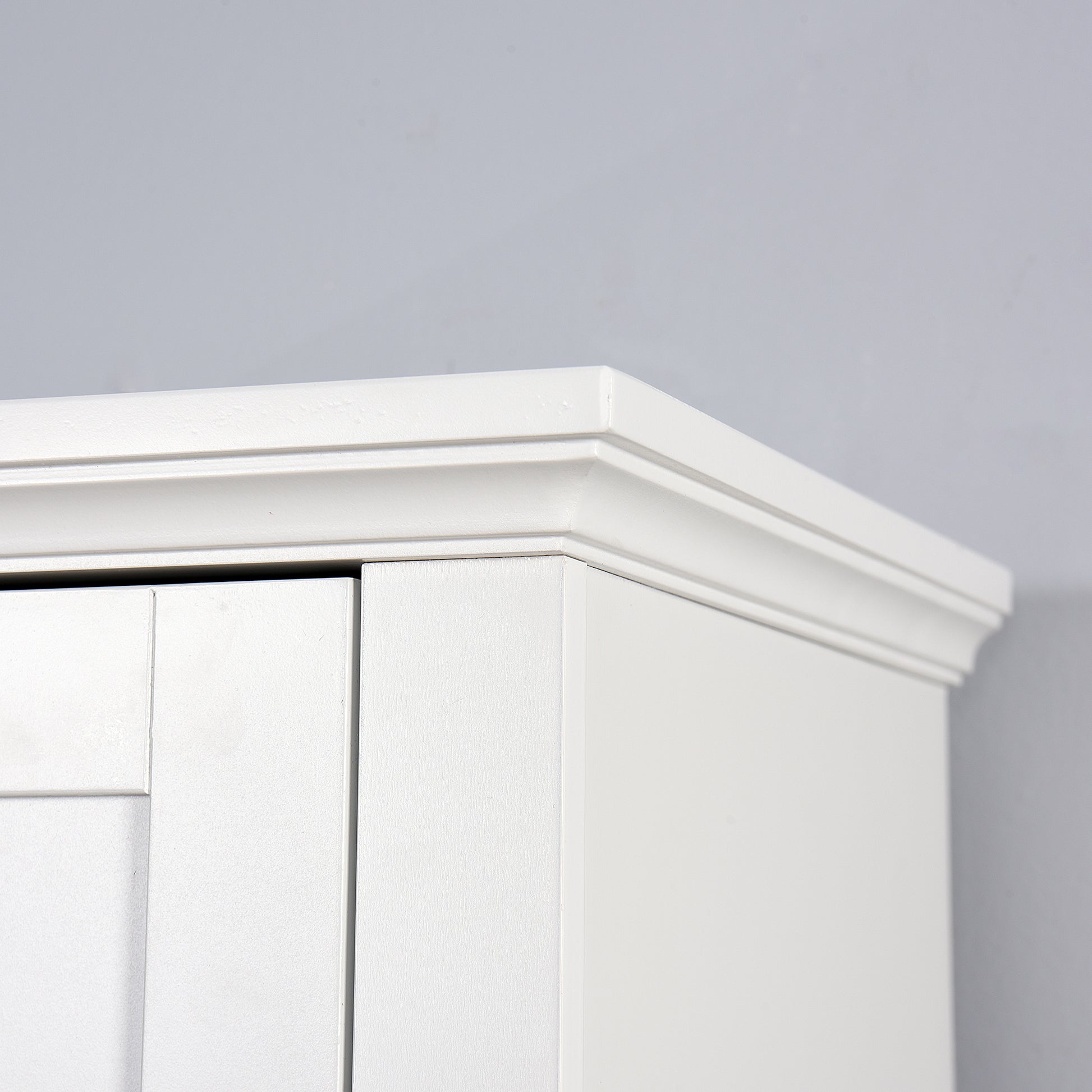 Bathroom Floor Storage Cabinet With 2 Doors Living Room Wooden Cabinet With 6 Shelves 15.75 X 11.81 X 66.93 Inch White Mdf