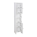 Bathroom Floor Storage Cabinet With 2 Doors Living Room Wooden Cabinet With 6 Shelves 15.75 X 11.81 X 66.93 Inch White Mdf