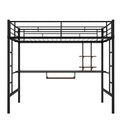 Loft Bed With Desk And Shelfspace Saving Design,Full,Black Old Sku:Mf199506Aab Box Spring Not Required Full Black Metal Bedroom Bed Frame Metal