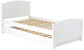 Twin Size Bed W Trundle Slats White Pine Plywood Kids Youth Bedroom Furniture White White Bedroom Contemporary,Modern,Transitional Pine Plywood