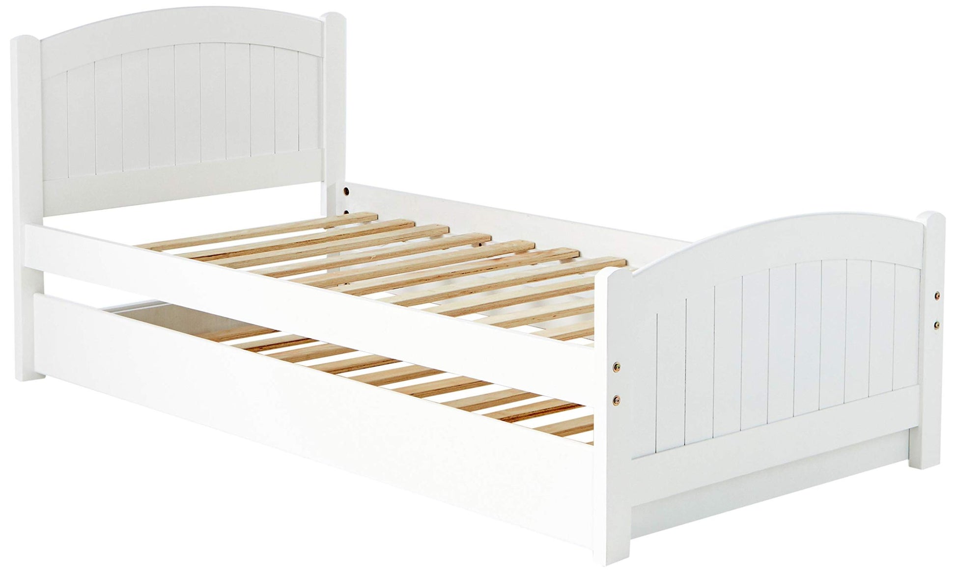 Twin Size Bed W Trundle Slats White Pine Plywood Kids Youth Bedroom Furniture White White Bedroom Contemporary,Modern,Transitional Pine Plywood