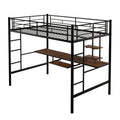 Loft Bed With Desk And Shelfspace Saving Design,Full,Black Old Sku:Mf199506Aab Box Spring Not Required Full Black Metal Bedroom Bed Frame Metal