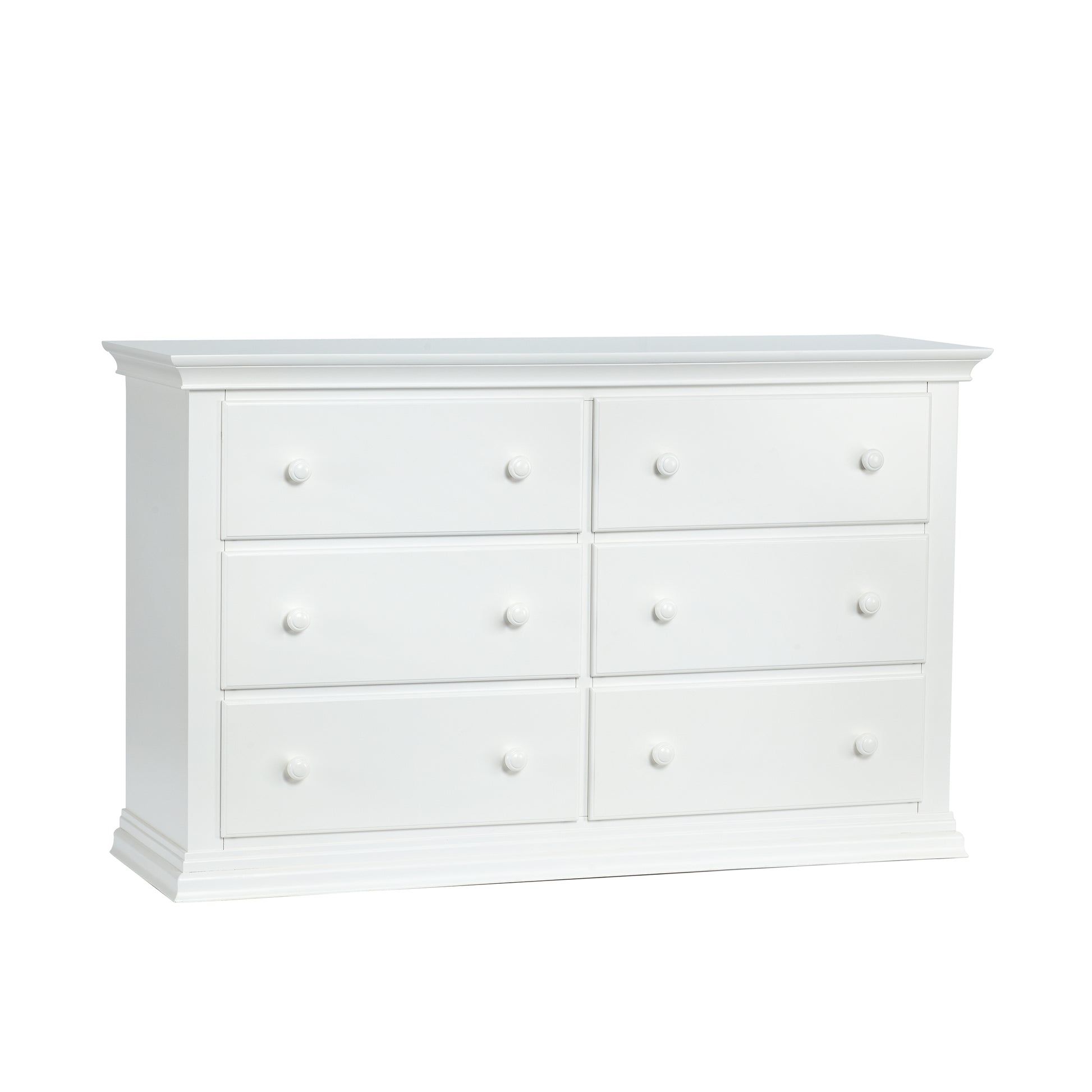 Universal 6 Drawer Dresser White White Solid Wood