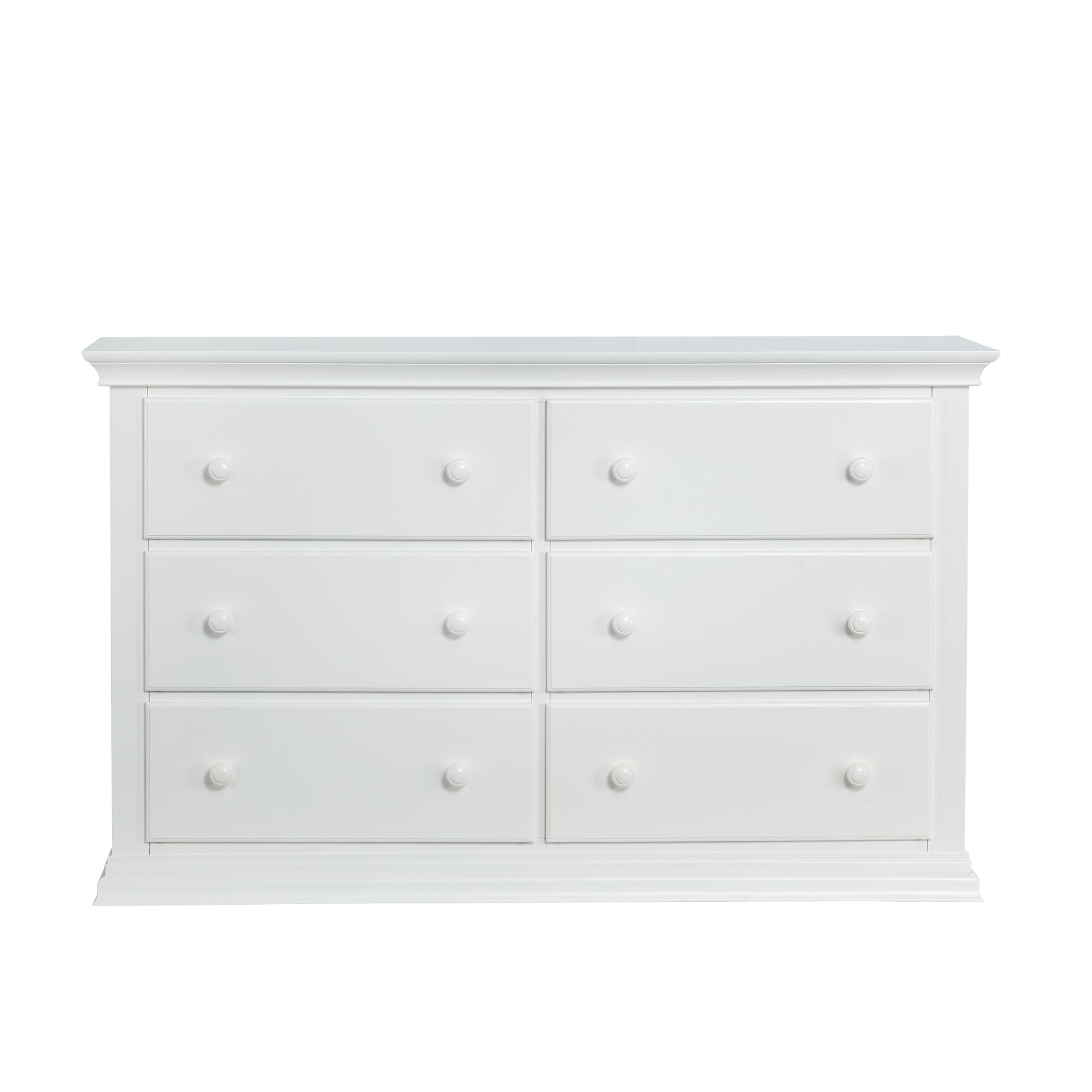 Universal 6 Drawer Dresser White White Solid Wood