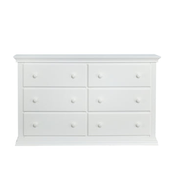 Universal 6 Drawer Dresser White White Solid Wood