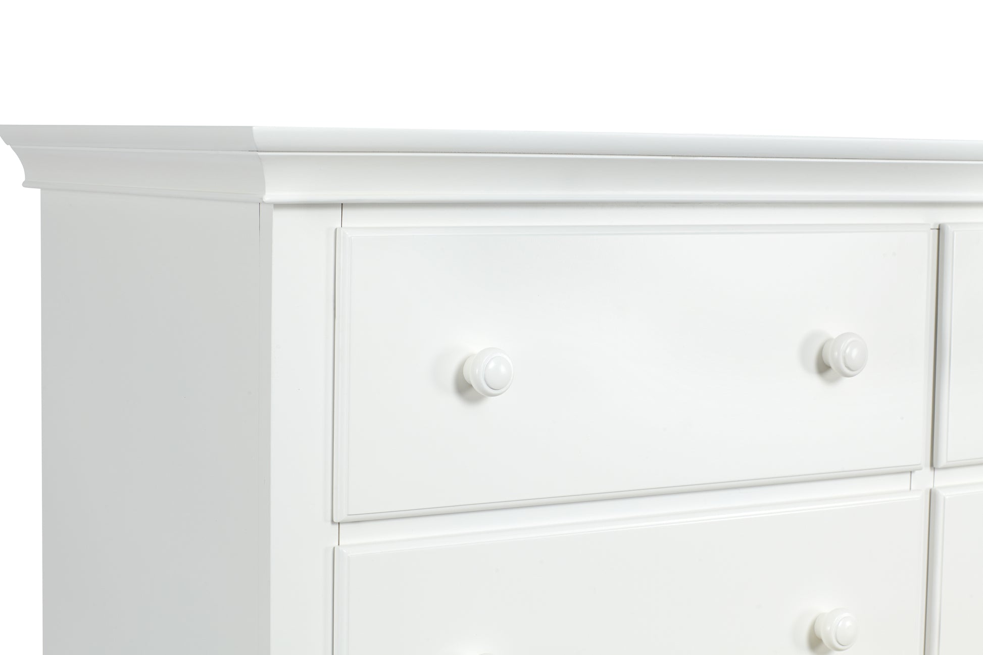 Universal 6 Drawer Dresser White White Solid Wood