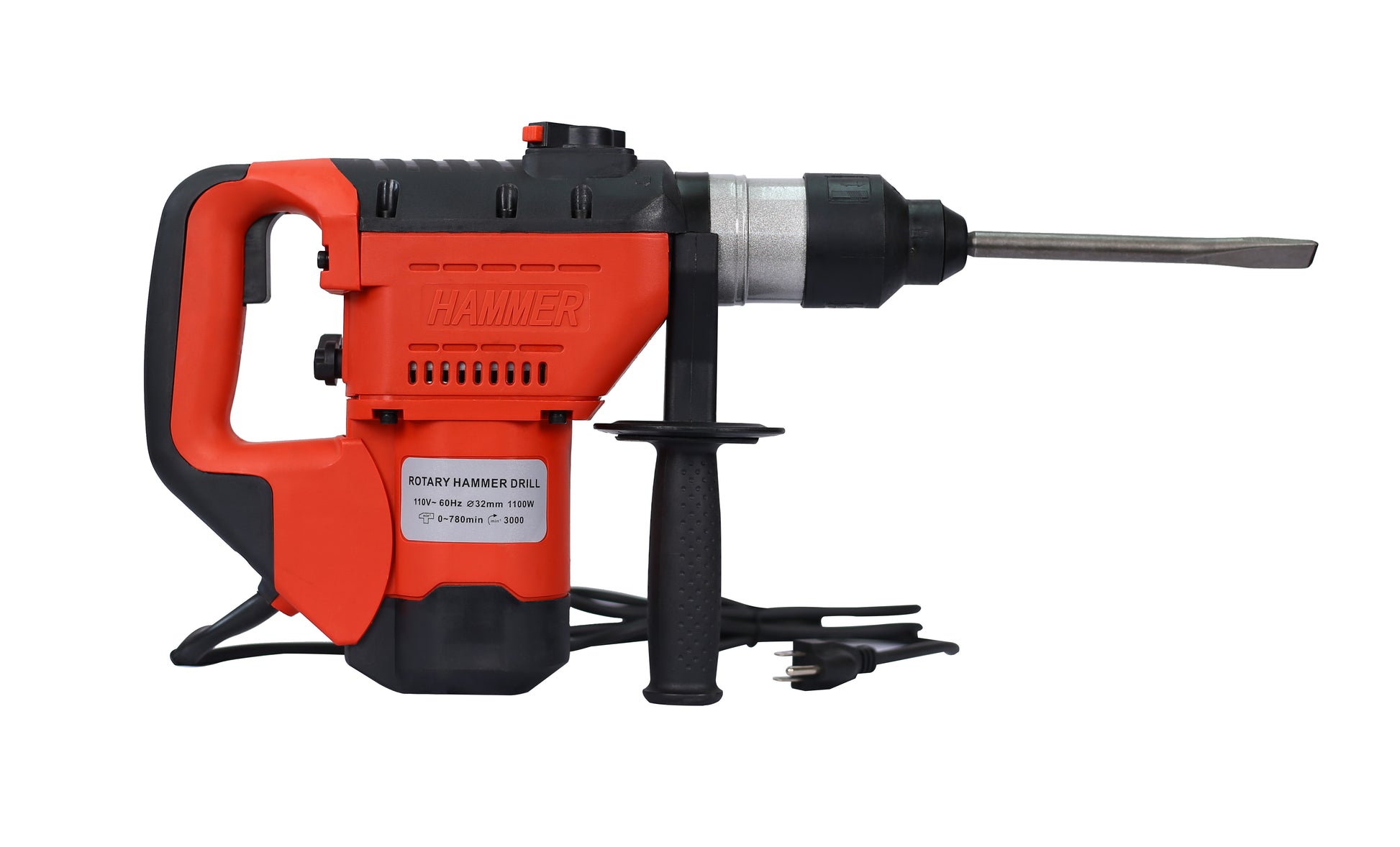 Rotary Hammer 1100W Red Black 1 1 2" Sds Plus Rotary Hammer Drill 3 Functions Black Red Metal