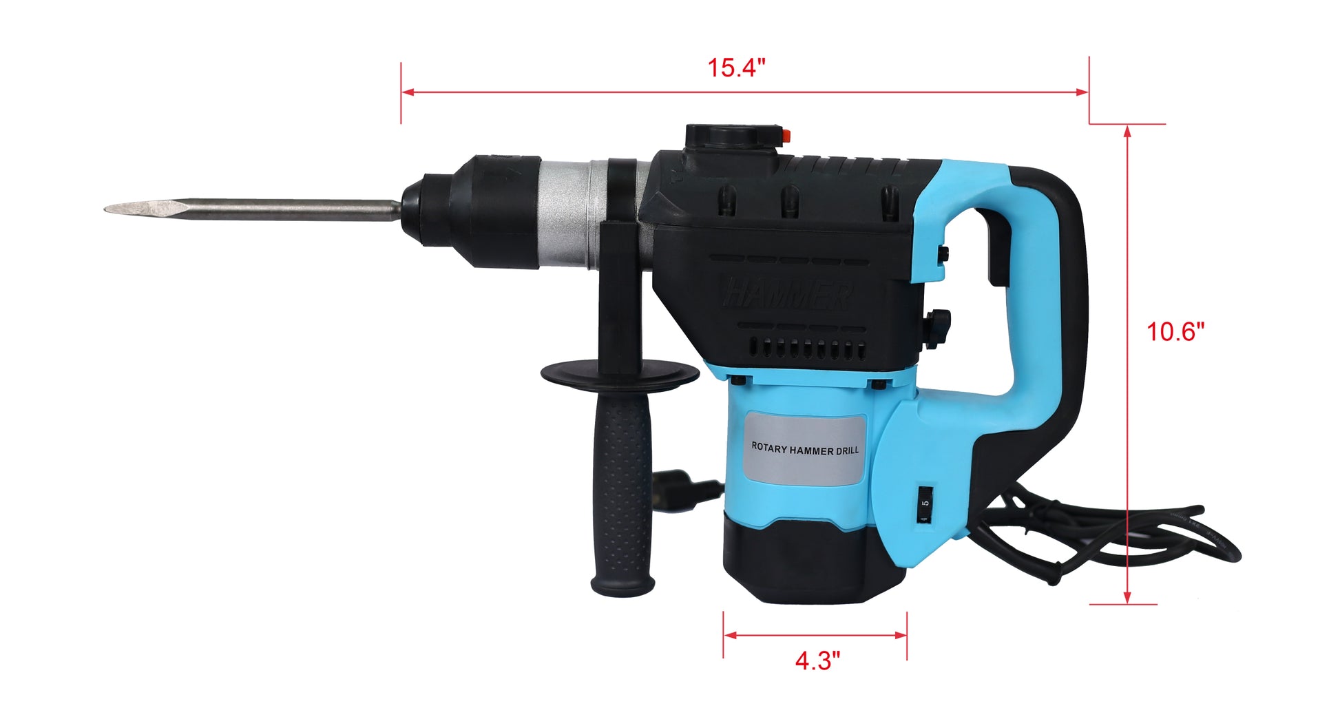 Rotary Hammer 1100W Blue Black 1 1 2" Sds Plus Rotary Hammer Drill 3 Functions Black Blue Metal