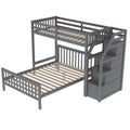 Twin Over Full Loft Bed With Staircase,Gray Old Sku:Sm000107Aae Gray Pine