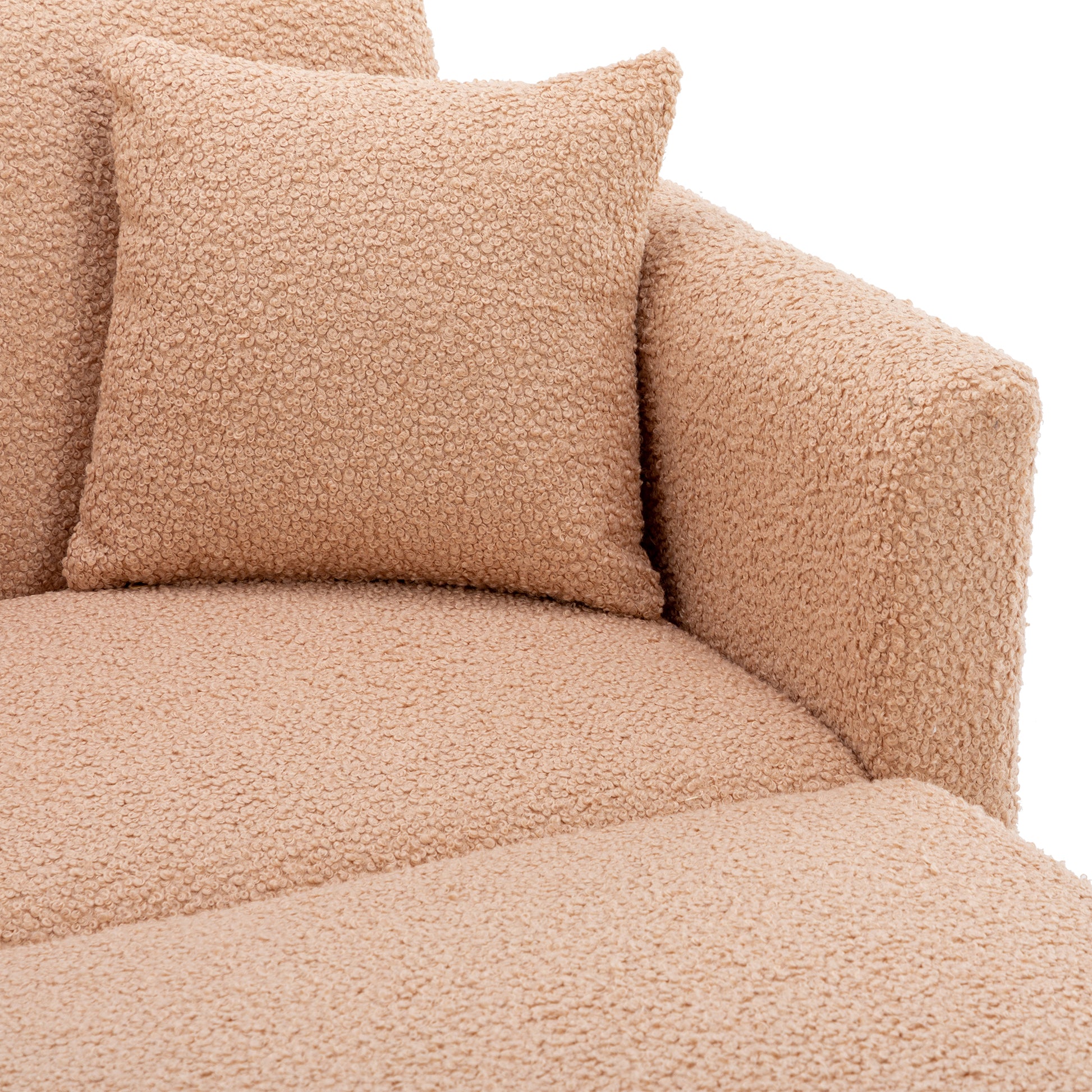 Coolmore Fashionable And Classic Style Chaise Lounge Chair Accent Chair For Living Room, Bedroom Camel Teddy Camel Teddy Foam Teddy