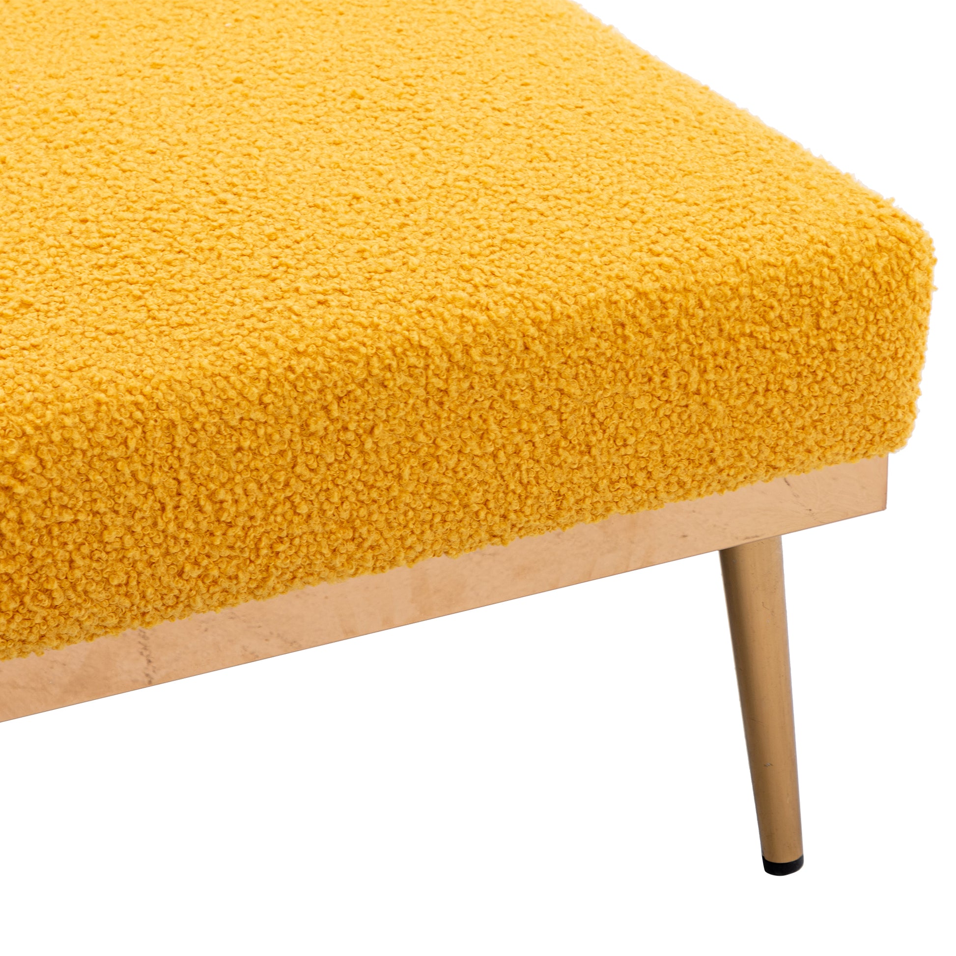 Coolmore Fashionable And Classic Style Chaise Lounge Chair Accent Chair For Living Room, Bedroom Mustard Teddy Mustard Teddy Foam Teddy