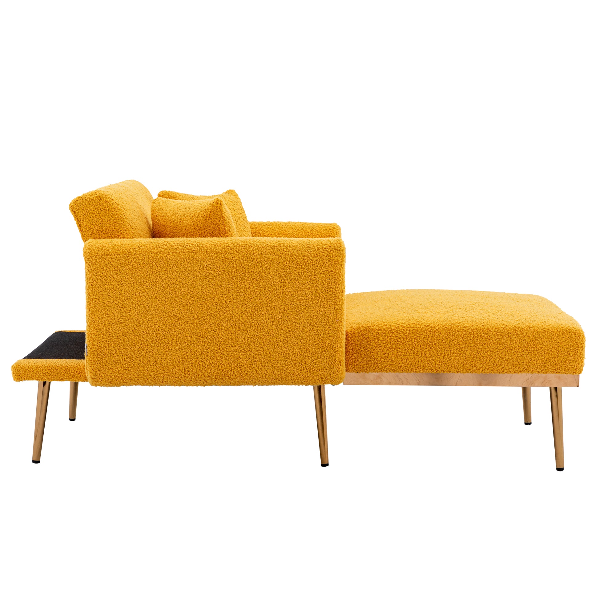 Coolmore Fashionable And Classic Style Chaise Lounge Chair Accent Chair For Living Room, Bedroom Mustard Teddy Mustard Teddy Foam Teddy