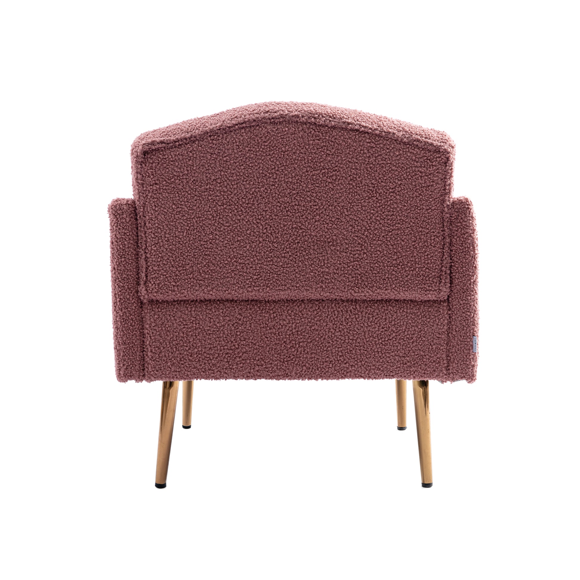 Coolmore Modern Accent Chair With Arms, Tufted Decorative Fabric Armchair With Gold Metal Legs, Upholstered Reading Chair For Living Room Bedroom Office Brush Pink Teddy Brush Pink Teddy Foam Metal
