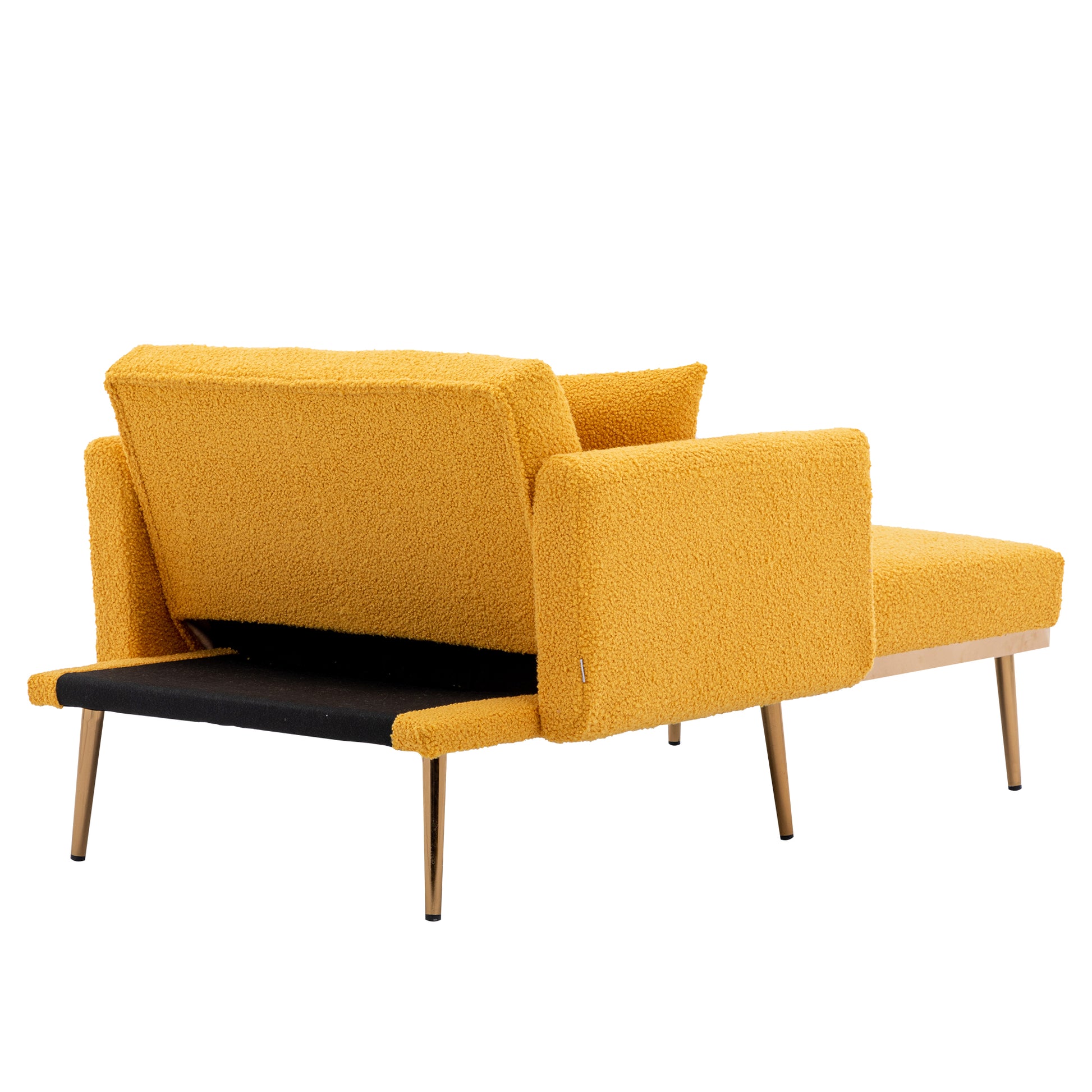 Coolmore Fashionable And Classic Style Chaise Lounge Chair Accent Chair For Living Room, Bedroom Mustard Teddy Mustard Teddy Foam Teddy