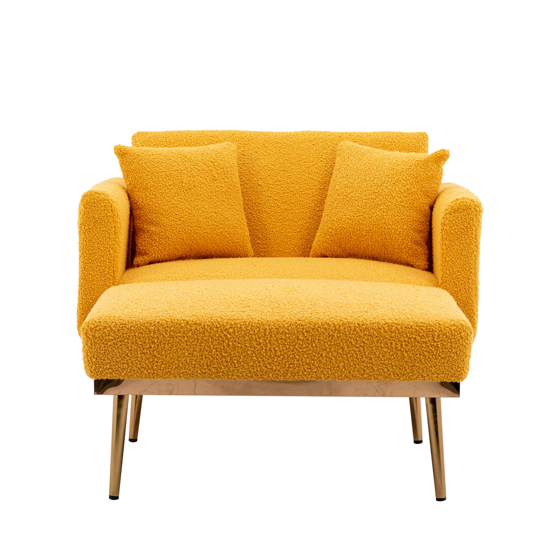 Coolmore Fashionable And Classic Style Chaise Lounge Chair Accent Chair For Living Room, Bedroom Mustard Teddy Mustard Teddy Foam Teddy