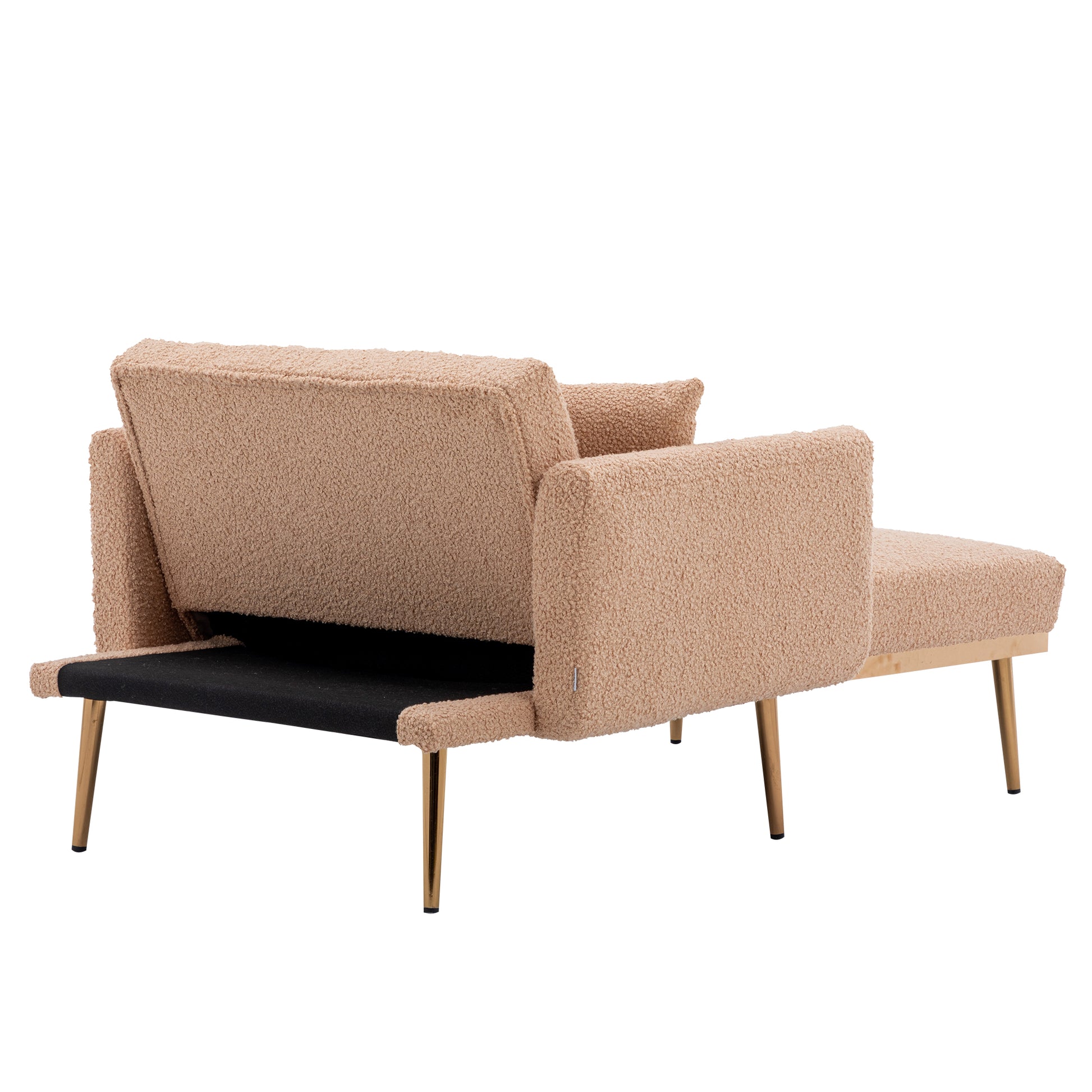 Coolmore Fashionable And Classic Style Chaise Lounge Chair Accent Chair For Living Room, Bedroom Camel Teddy Camel Teddy Foam Teddy