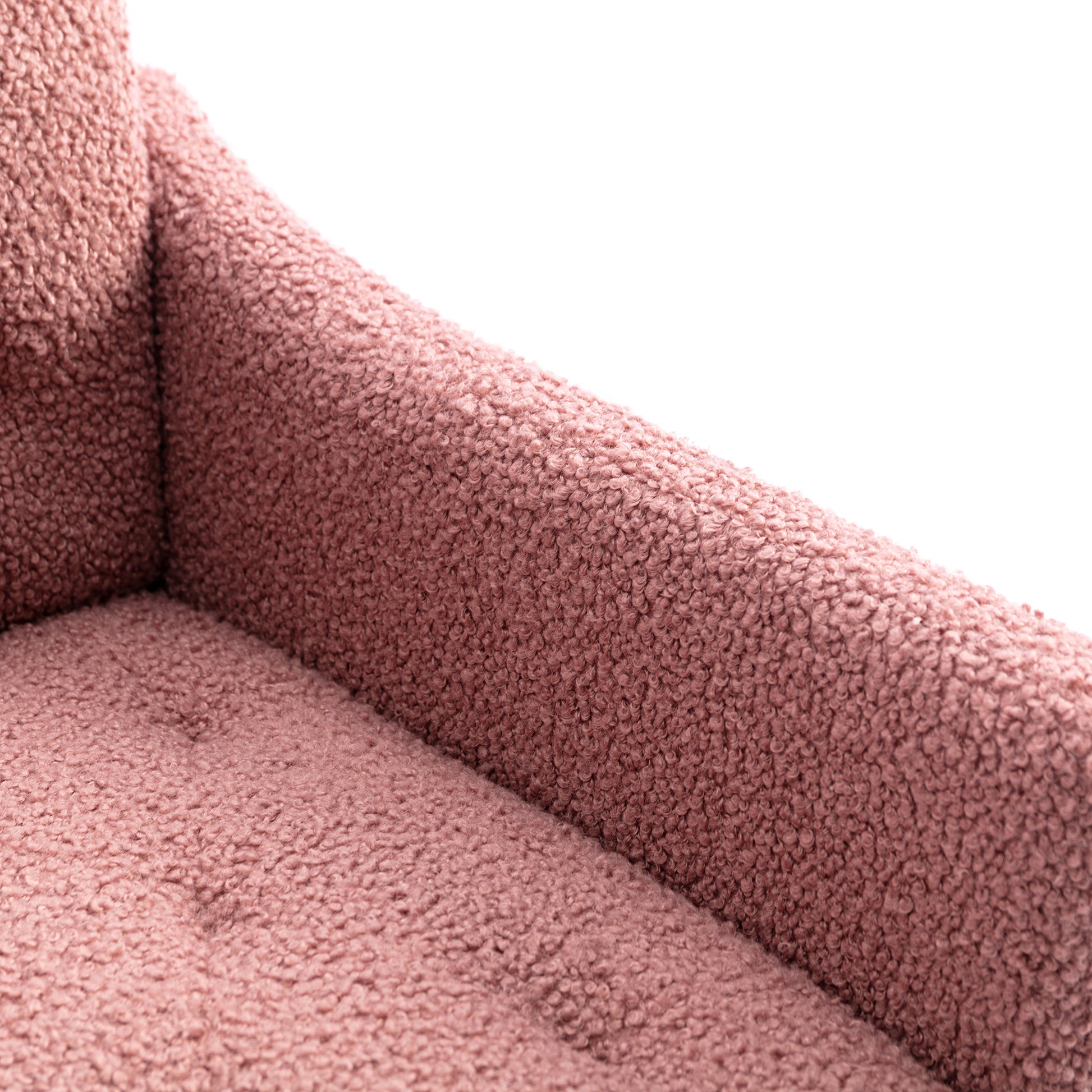 Coolmore Modern Accent Chair With Arms, Tufted Decorative Fabric Armchair With Gold Metal Legs, Upholstered Reading Chair For Living Room Bedroom Office Brush Pink Teddy Brush Pink Teddy Foam Metal