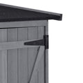 Outdoor 5.3Ft Hx4.6Ft L Wood Storage Shed Tool Organizer,Garden Shed, Storage Cabinet With Waterproof Asphalt Roof, Double Lockable Doors, 3 Tier Shelves For Backyard, Gray Gray Water Resistant Frame Garden & Outdoor Casual Wood Solid Wood