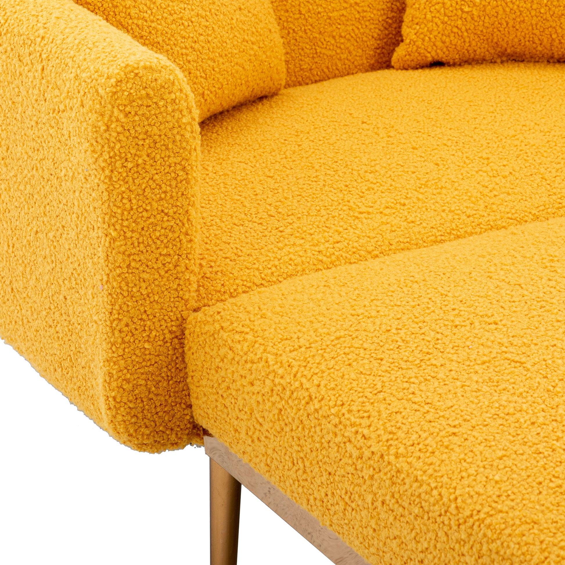 Coolmore Fashionable And Classic Style Chaise Lounge Chair Accent Chair For Living Room, Bedroom Mustard Teddy Mustard Teddy Foam Teddy