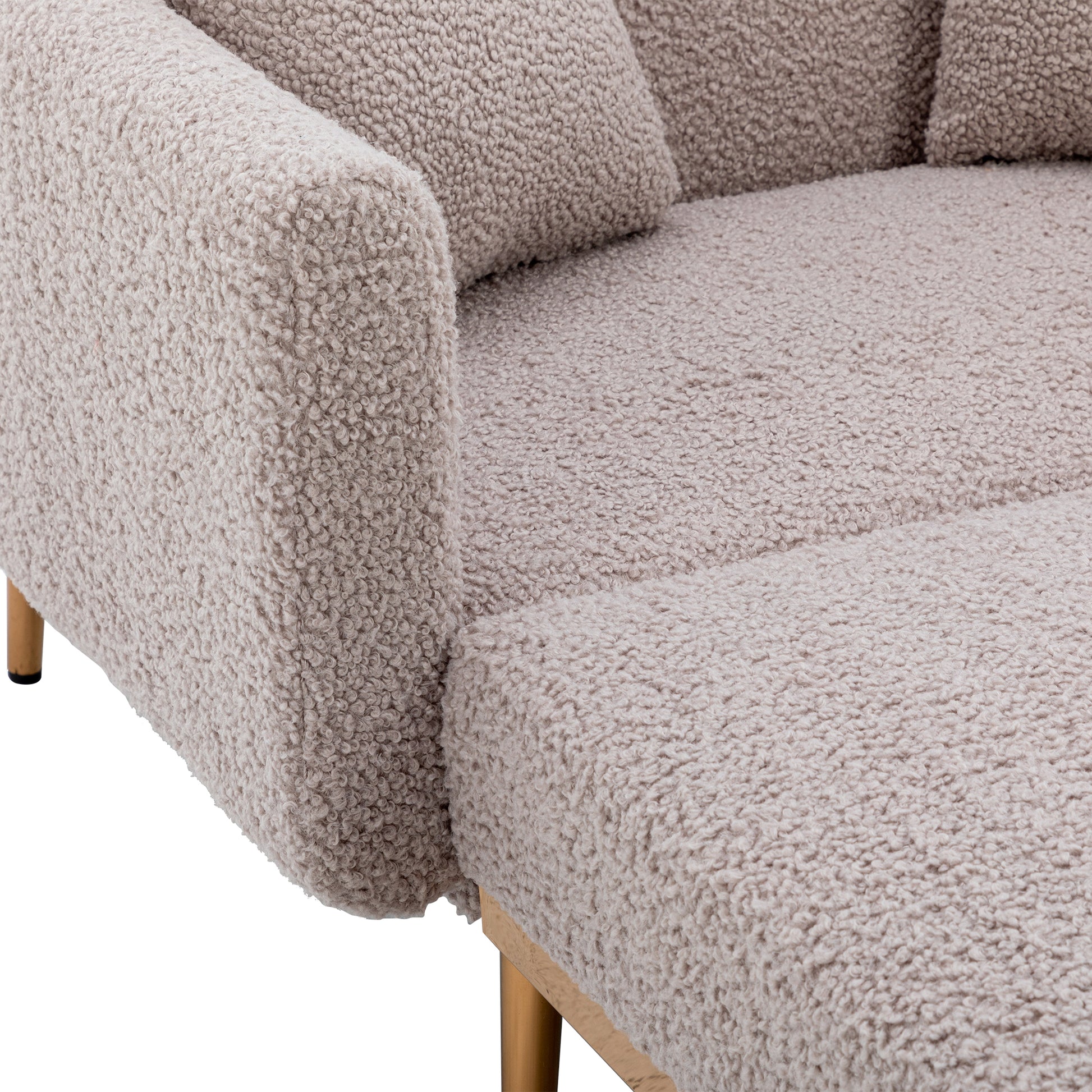 Coolmore Fashionable And Classic Style Chaise Lounge Chair Accent Chair For Living Room, Bedroom Grey Teddy Grey Teddy Foam Teddy