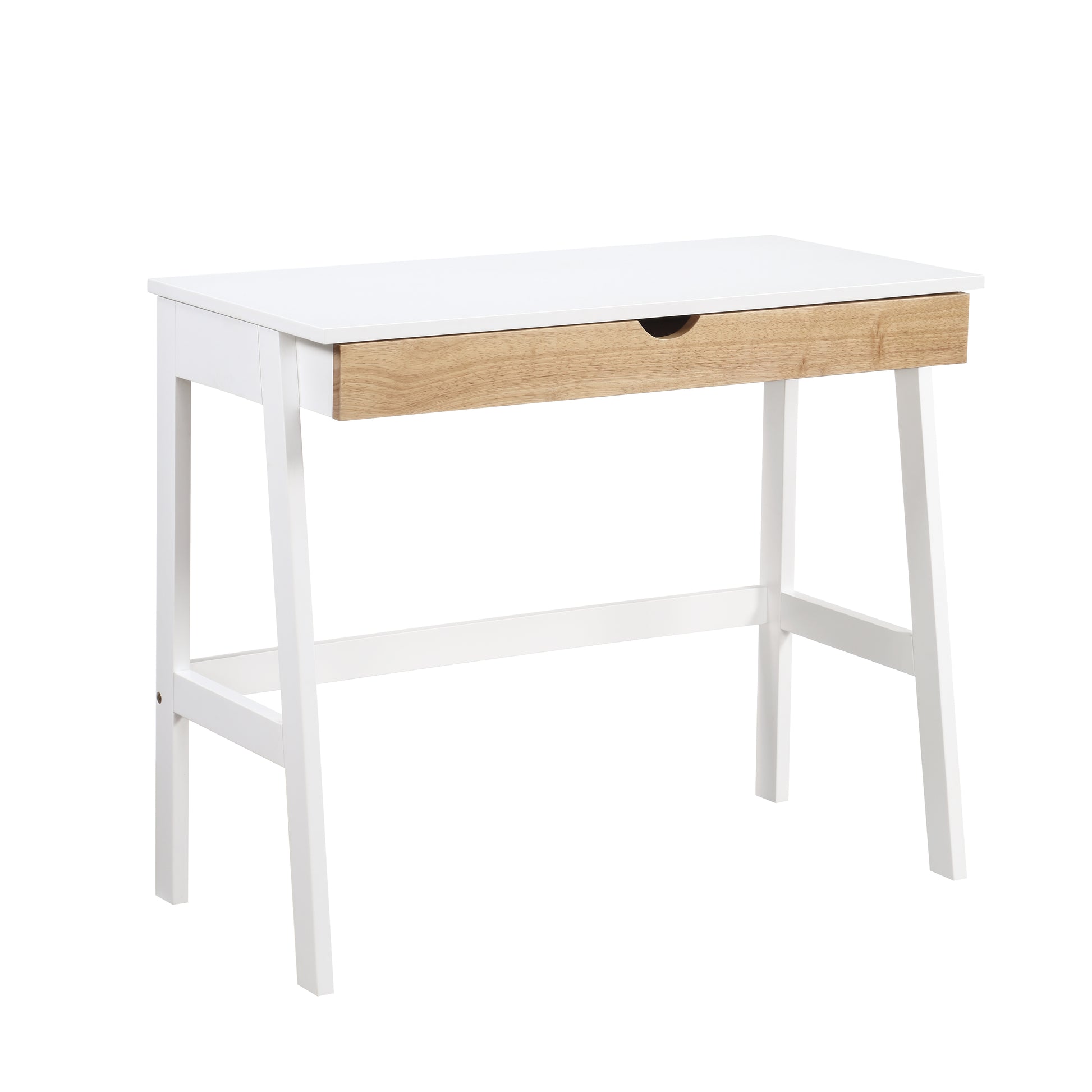 Hilton Desk In White Natural White Solid Wood