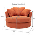 Modern Akili Swivel Accent Chair Barrel Chair For Hotel Living Room Modern Leisure Chair Orange Linen