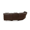 Hong Kong Power Reclining Sectional Made With Faux Leather In Brown Brown Faux Leather Metal Primary Living Space Medium Soft Cushion Back Contemporary,Modern U Shaped Pillow Top Arms Solid Wood Mdf Leather 5 Seat