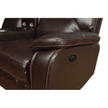 Hong Kong Power Reclining Sectional Made With Faux Leather In Brown Brown Faux Leather Metal Primary Living Space Medium Soft Cushion Back Contemporary,Modern U Shaped Pillow Top Arms Solid Wood Mdf Leather 5 Seat