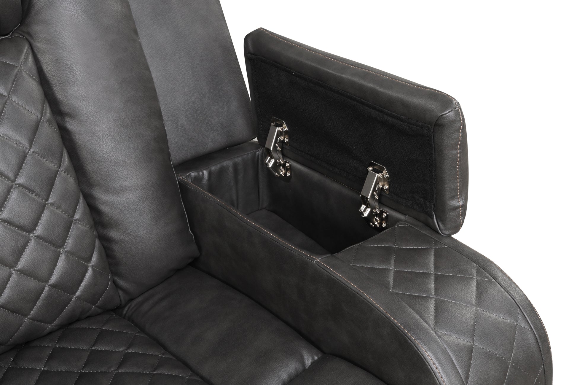 Benz Led & Power Reclining Loveseat Made With Faux Leather In Black Black Faux Leather Metal Primary Living Space Medium Soft Cushion Back Contemporary,Modern Solid Wood Mdf Faux Leather