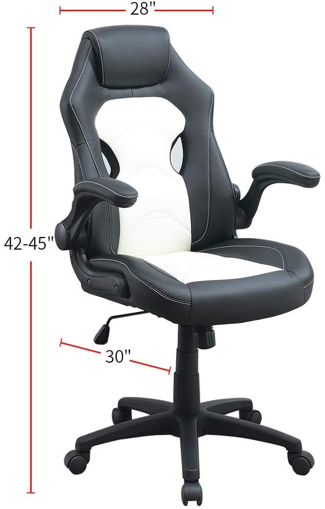 Office Chair Upholstered 1pc Comfort Chair Relax black white-office-contemporary-mid-century