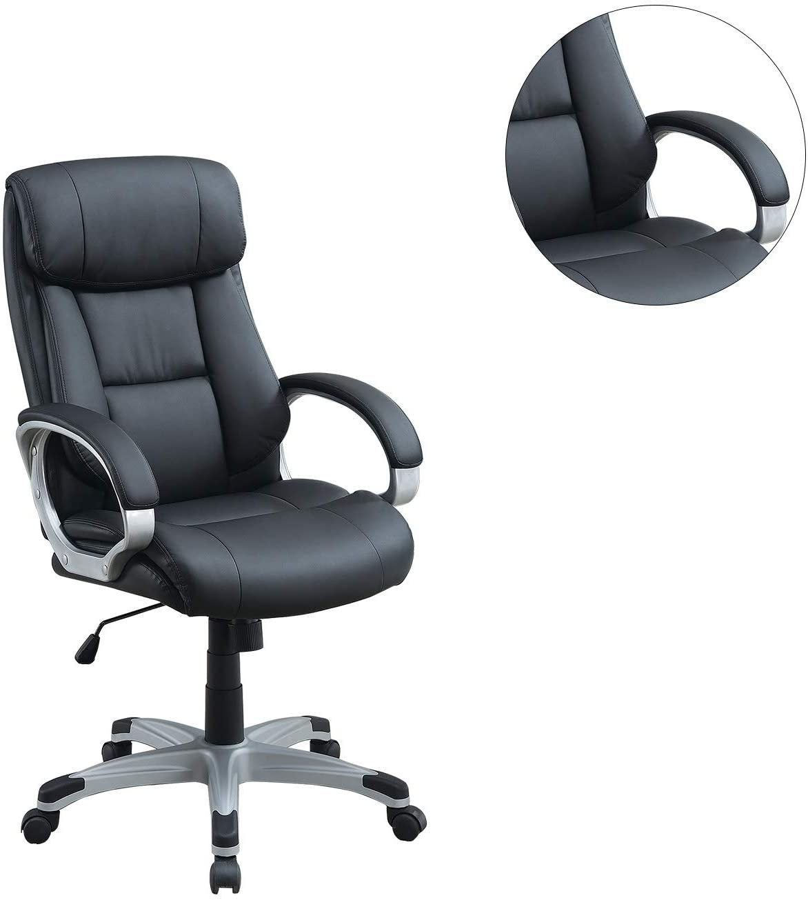 Classic 1pc Office Chair Black Color Cushioned black-office-contemporary-modern-office