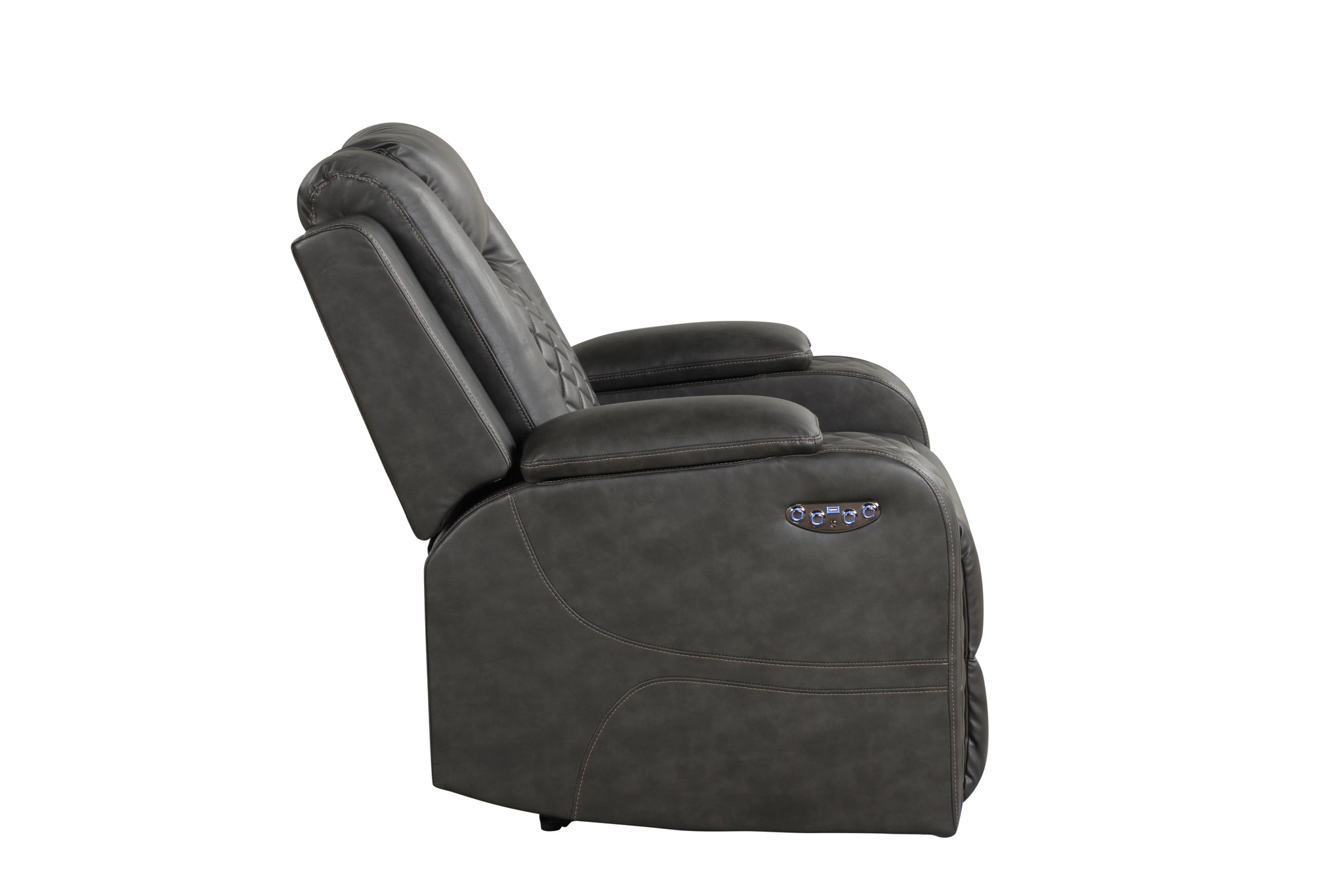 Benz LED & Power Recliner Chair Made With Faux Leather grey-faux leather-power-push button-metal-primary
