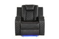 Benz Led & Power Recliner Chair Made With Faux Leather In Gray Grey Polypropylene