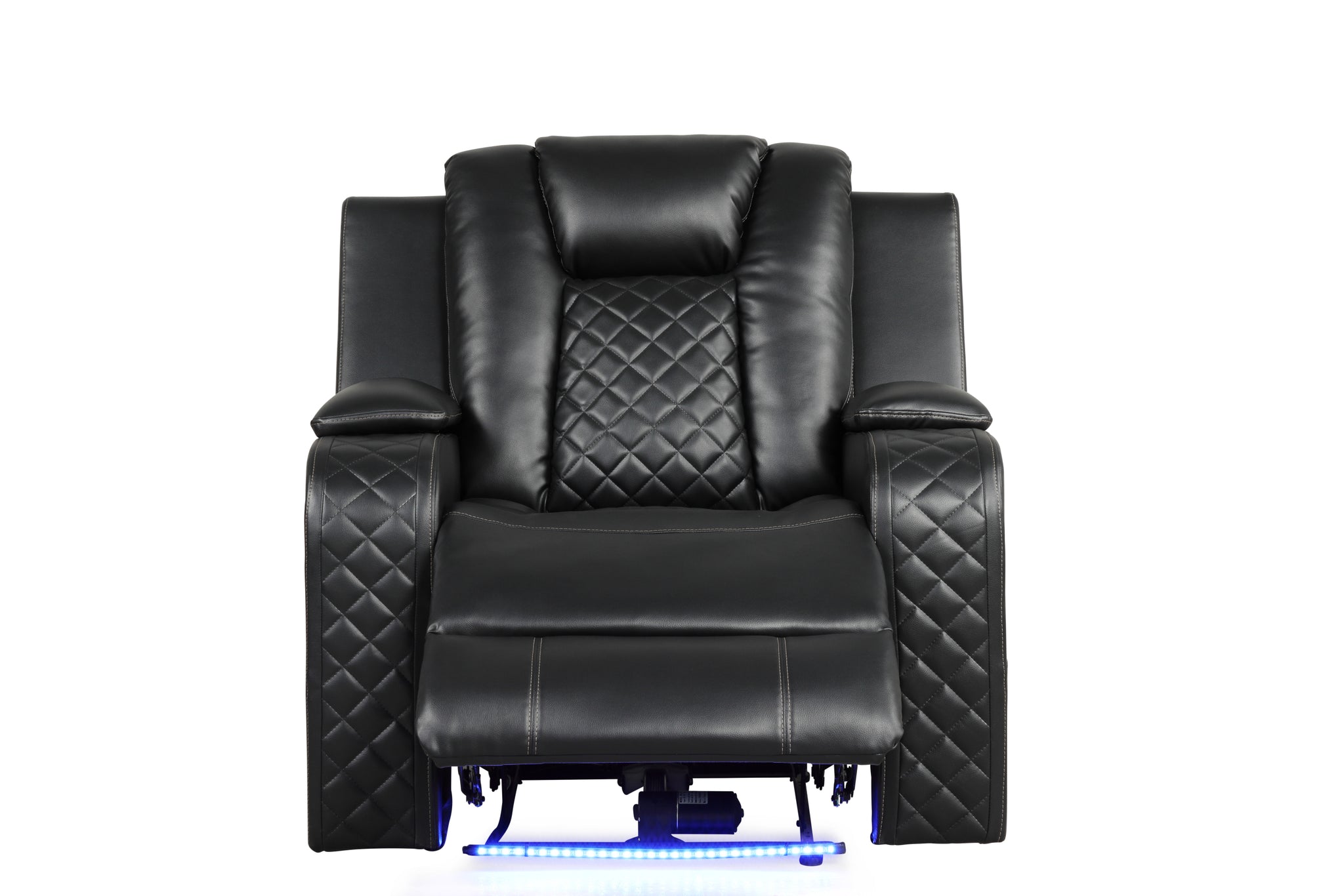 Benz LED & Power Recliner Chair Made With Faux Leather black-faux leather-power-push