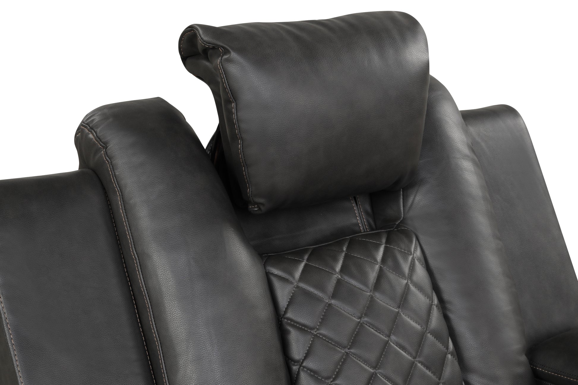 Benz Led & Power Recliner Chair Made With Faux Leather In Gray Grey Polypropylene