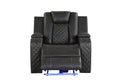 Benz Led & Power Recliner Chair Made With Faux Leather In Gray Grey Polypropylene