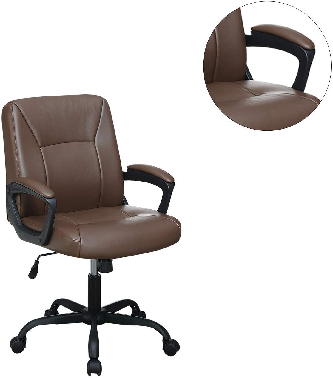 Relax Cushioned Office Chair 1pc Brown Color brown-office-contemporary-office chairs-solid