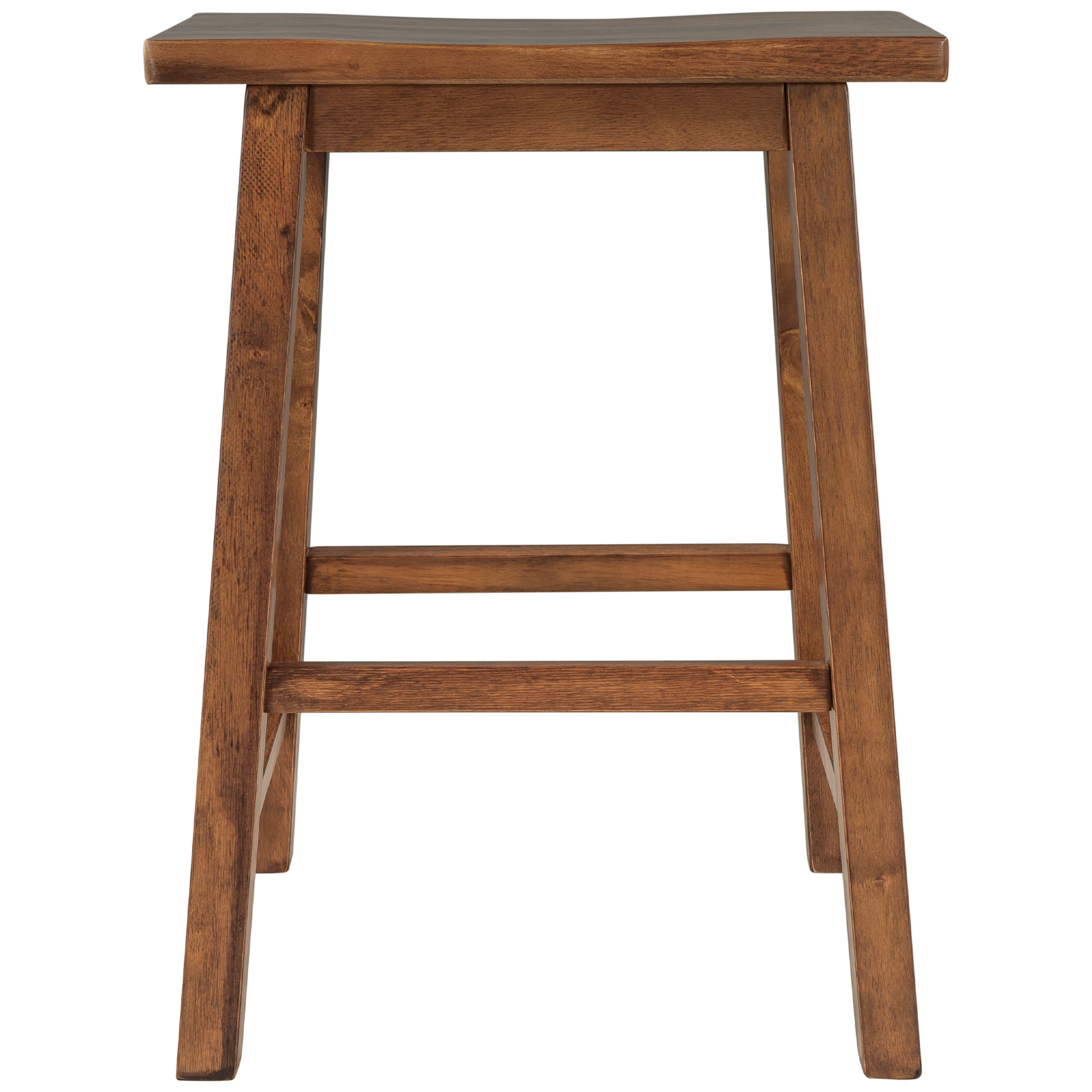 Farmhouse Rustic 2 Piece Counter Height Wood Kitchen Dining Stools For Small Places, Walnut Acacia Wood Walnut Dining Room Rectangular Farmhouse,Rustic Rubberwood Solid Wood