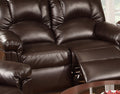 Motion Loveseat 1Pc Couch Living Room Furniture Brown Bonded Leather Brown Faux Leather Metal Primary Living Space Contemporary Pillow Top Arms Bonded Leather