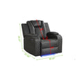 Benz Led & Power Recliner Chair Made With Faux Leather In Gray Grey Polypropylene