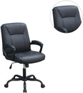 Relax Cushioned Office Chair 1Pc Black Upholstered Seat Back Adjustable Chair Comfort Black Office Modern Office Chairs Adjustable Height Fabric