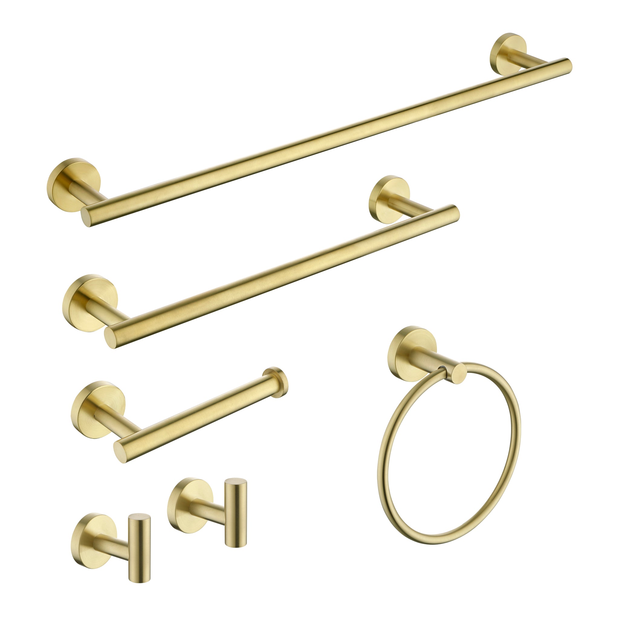 6 Pieces Brushed Gold Bathroom Hardware Set SUS304 gold-stainless steel