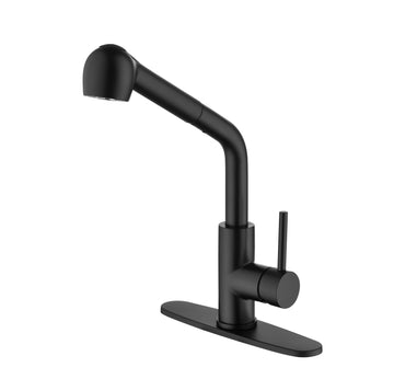 Matte Black Kitchen Faucets With Pull Down Sprayer, Single Handle Kitchen Sink Faucet With Pull Out Sprayer Matte Black Stainless Steel