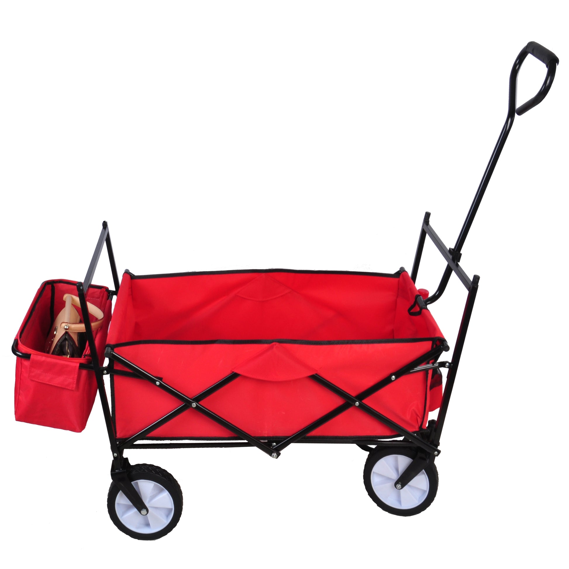 Garden Shopping Beach Cart Folding Wagon Red Red Metal