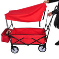 Garden Shopping Beach Cart Folding Wagon Red Red Metal