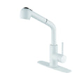 In White Pull Out Sprayer Kitchen Faucet In