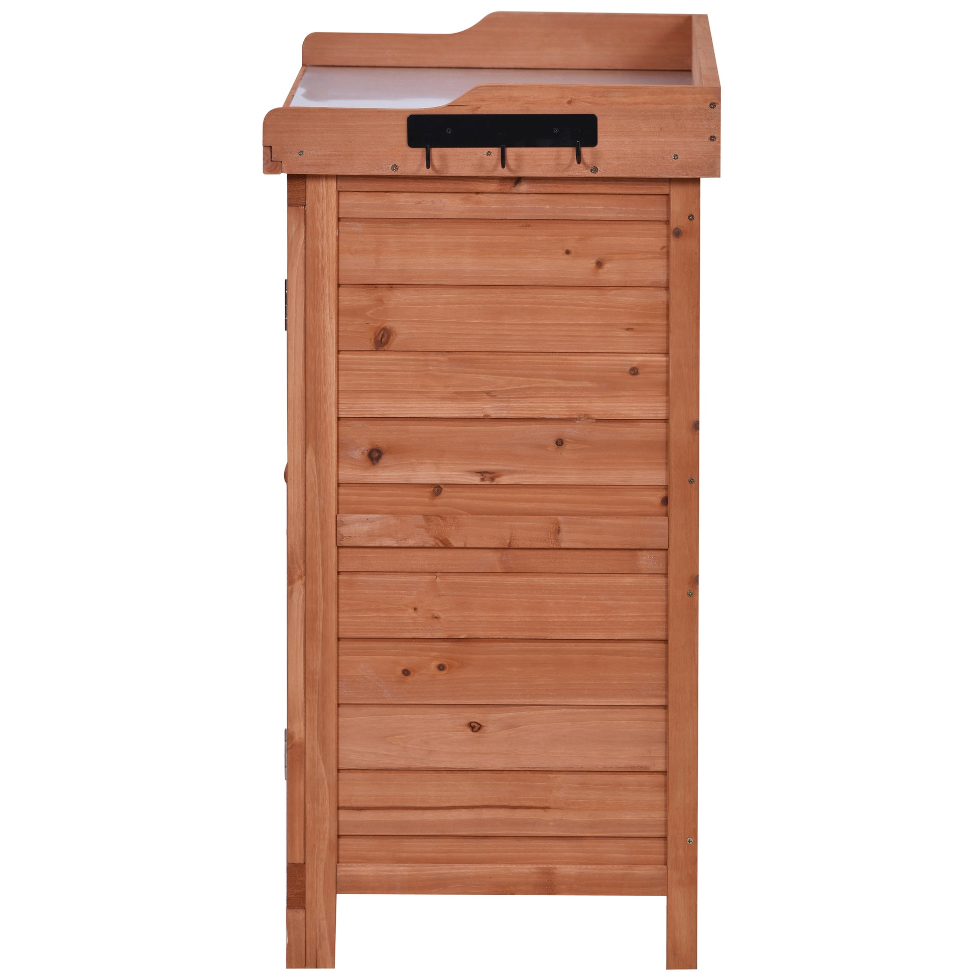 Outdoor 39" Potting Bench Table, Rustic Garden Wood Workstation Storage Cabinet Garden Shed With 2 Tier Shelves And Side Hook, Orange Orange Garden & Outdoor Casual Wood Solid Wood