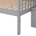 Twin Over Full Stairway Bunk Bed With Storage, Gray Twin Gray Pine